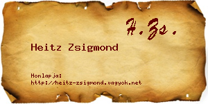 Heitz Zsigmond névjegykártya